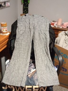 Candie's Gray Plaid High-Waist Wide Leg Pants